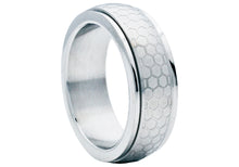 Load image into Gallery viewer, Mens Honey Comb Textured Stainless Steel Spinner Band
