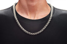 Load image into Gallery viewer, Mens 8mm Stainless Steel Wheat Link Chain Necklace
