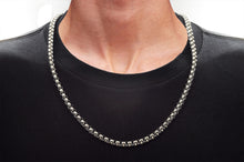 Load image into Gallery viewer, Mens Stainless Steel Round Box Link Chain Necklace

