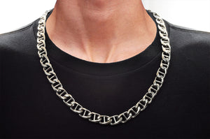 Mens Stainless Steel Mariner Link Chain Set