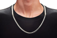 Load image into Gallery viewer, Mens Stainless Steel Flat Box Link Chain Set
