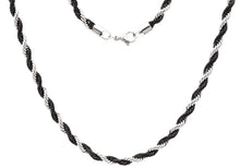 Load image into Gallery viewer, Mens 5MM Two-toned Black Plated Stainless Steel 24" Rope Chain Necklace (Copy) (Copy)
