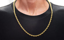 Load image into Gallery viewer, Mens 5MM Gold Stainless Steel Rope Chain Necklace
