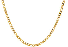 Load image into Gallery viewer, Mens 4MM Gold Plated Stainless Steel Figaro Link Chain Necklace
