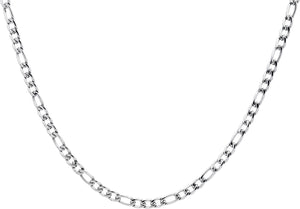 Mens 4MM Stainless Steel Figaro Link Chain Necklace