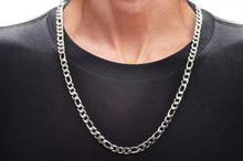 Load image into Gallery viewer, Mens Stainless Steel Figaro Link Chain Set
