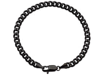 Load image into Gallery viewer, Mens 6mm Black Stainless Steel Miami Cuban Link Bracelet With Lobster Clasp
