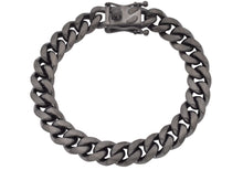 Load image into Gallery viewer, Mens 10mm Black Stainless Steel Miami Cuban Link Bracelet With Box Clasp
