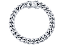 Load image into Gallery viewer, Mens 10mm Stainless Steel Cuban Link Chain Bracelet With Box Clasp
