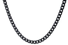 Load image into Gallery viewer, Mens 5mm Black Stainless Steel Miami Cuban Link 24&quot; Chain Necklace
