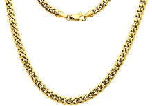 Load image into Gallery viewer, Mens 6mm Gold Stainless Steel Cuban Link Chain Necklace With Lobster Clasp
