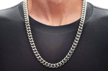 Load image into Gallery viewer, Mens 10mm Stainless Steel Cuban Link Chain With Box Clasp Set
