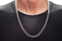 Load image into Gallery viewer, Mens 8mm Stainless Steel Cuban Link Chain Necklace With Box Clasp
