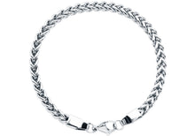 Load image into Gallery viewer, Mens 5mm Stainless Steel Rounded Franco Link Chain Bracelet
