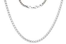 Load image into Gallery viewer, Mens 5mm Stainless Steel Rounded Franco Link Chain Necklace
