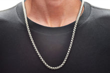 Load image into Gallery viewer, Mens Diamond Cut Stainless Steel Box Rolo Link Chain Set
