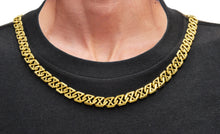 Load image into Gallery viewer, Mens Gold Stainless Steel X-Shaped Link Chain Necklace
