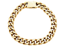 Load image into Gallery viewer, Mens 10mm Gold Plated Stainless Steel Cuban Link Chain Bracelet

