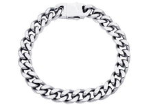 Load image into Gallery viewer, Men&#39;s Polished Stainless Steel Cuban Link Chain Bracelet
