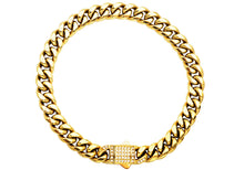 Load image into Gallery viewer, Men's 8mm Gold Stainless Steel Miami Cuban Link Chain Bracelet With CZ Box Clasp (Copy)
