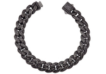 Load image into Gallery viewer, Men's 12mm Gold Stainless Steel Iced Out Miami Cuban Link Chain Bracelet (Copy)
