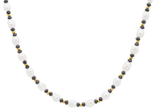 Load image into Gallery viewer, Mens 6MM Baroque Pearl Stainless Steel Necklace With Gold Beads
