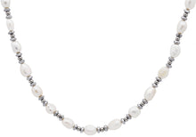 Load image into Gallery viewer, Mens 6MM Baroque Pearl Stainless Steel Necklace
