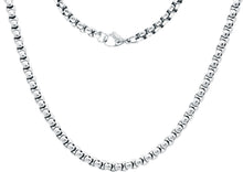 Load image into Gallery viewer, Mens 5mm Stainless Steel Round Box Link Chain Necklace - Blackjack Jewelry
