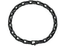 Load image into Gallery viewer, Mens 6mm Black Plated Stainless Steel Link Chain Bracelet
