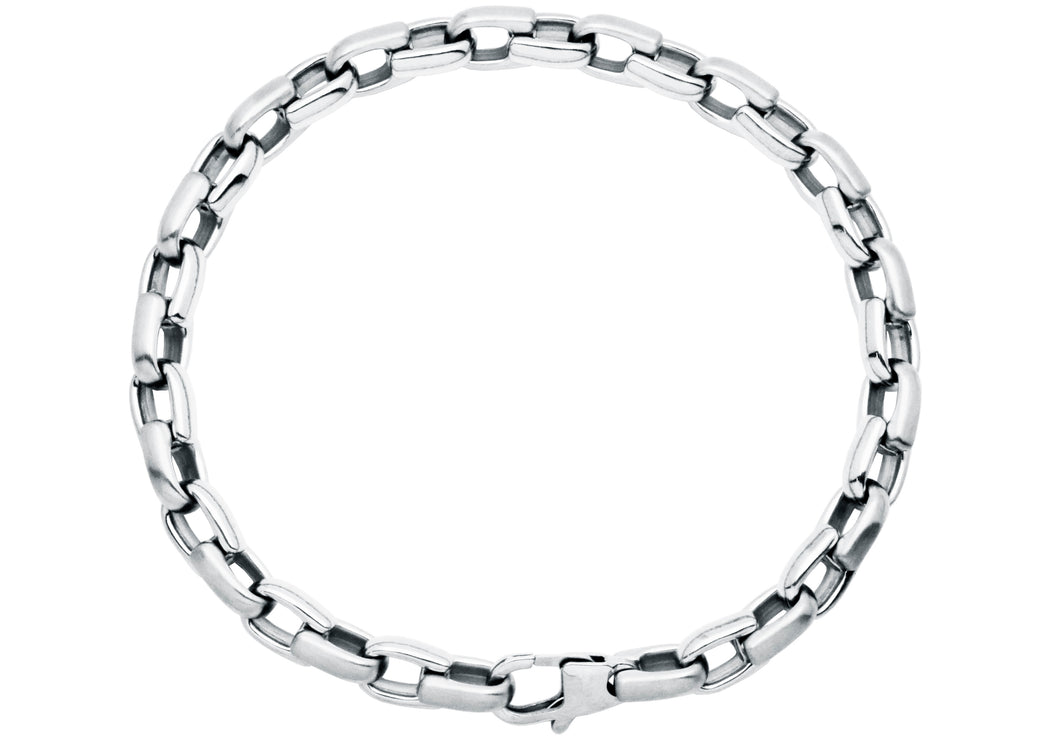 Mens 6mm Stainless Steel Link Chain Bracelet