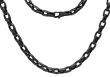 Load image into Gallery viewer, Mens 6mm Black Plated Stainless Steel Link Chain Necklace
