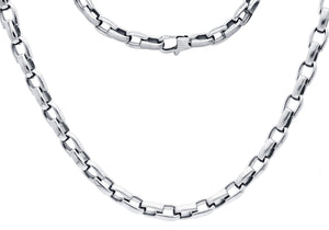 Mens 6mm Stainless Steel Link Chain Necklace