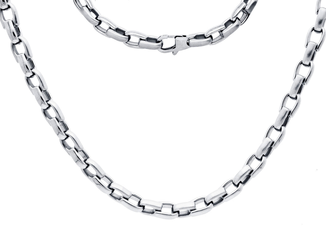 Mens 6mm Stainless Steel Link Chain Necklace