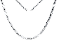 Load image into Gallery viewer, Mens 4mm Stainless Steel Bullet Link Chain Necklace
