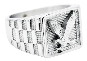 Mens Stainless Steel Eagle Ring