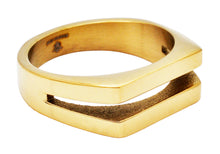 Load image into Gallery viewer, Mens Gold Plated Split Stainless Steel Signet Ring
