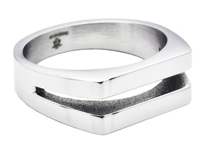 Mens Split Stainless Steel Signet Ring