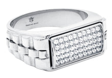 Load image into Gallery viewer, Mens Stainless Steel Signet Ring With  Cubic Zirconia
