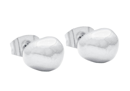 Blackjack Jewelry - Men's Stainless Steel Shapeless Stud Earrings