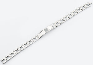 Mens Stainless Steel ID-Engraveable Bracelet - Blackjack Jewelry