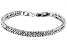 Load image into Gallery viewer, Mens Double Franco Polished Stainless Steel Adjustable Thin Bracelet - Blackjack Jewelry
