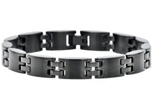 Load image into Gallery viewer, Mens Matte Finish Black Stainless Steel Bracelet - Blackjack Jewelry
