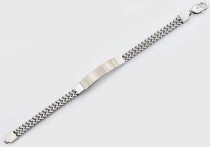 Mens Double Franco Link Stainless Steel ID-Engravable Bracelet - Blackjack Jewelry