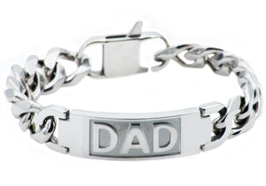 Mens Stainless Steel Fathers Day Dad Bracelet - Blackjack Jewelry
