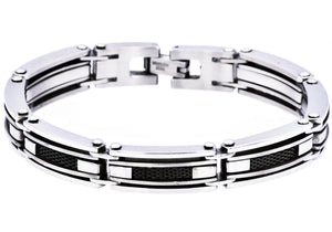Mens Mesh Stainless Steel Bracelet - Blackjack Jewelry