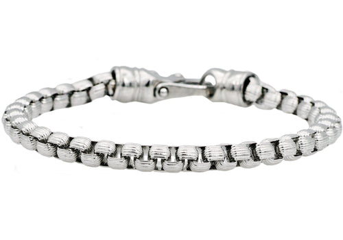 Mens Stainless Steel Rolo Link Bracelet - Blackjack Jewelry