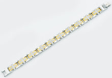 Load image into Gallery viewer, Mens Gold Stainless Steel Cross Bracelet With Cubic Zirconia - Blackjack Jewelry
