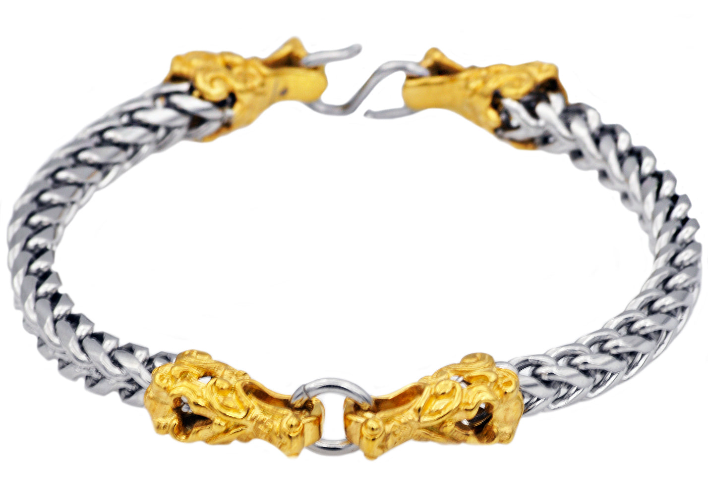 Men's Gold Tone Stainless Steel Franco Chain Bracelet