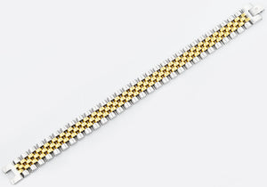 Mens Gold Stainless Steel Watch Link Bracelet - Blackjack Jewelry