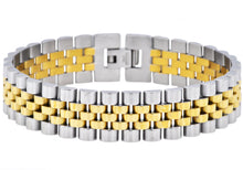 Load image into Gallery viewer, Mens Gold Stainless Steel Watch Link Bracelet - Blackjack Jewelry
